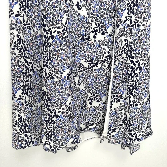 Reiss Livia Mosaic Print Split Midi Dress Floral Blue White Navy 7 - Picture 7 of 12